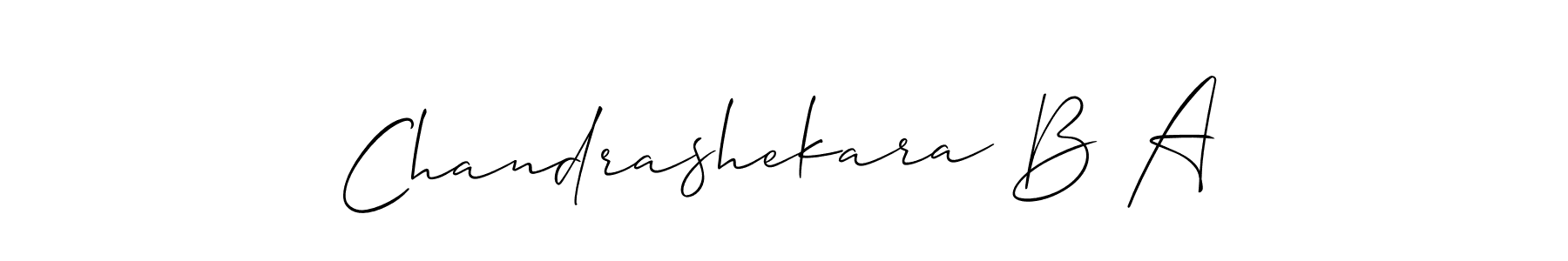 Make a beautiful signature design for name Chandrashekara B A. With this signature (Allison_Script) style, you can create a handwritten signature for free. Chandrashekara B A signature style 2 images and pictures png