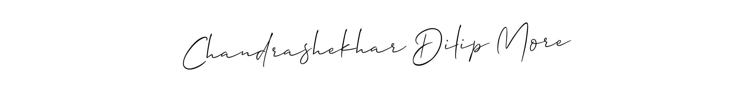 The best way (Allison_Script) to make a short signature is to pick only two or three words in your name. The name Chandrashekhar Dilip More include a total of six letters. For converting this name. Chandrashekhar Dilip More signature style 2 images and pictures png