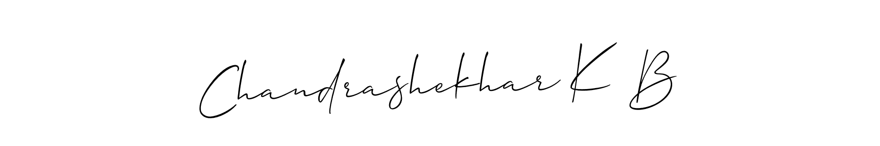 How to make Chandrashekhar K B signature? Allison_Script is a professional autograph style. Create handwritten signature for Chandrashekhar K B name. Chandrashekhar K B signature style 2 images and pictures png