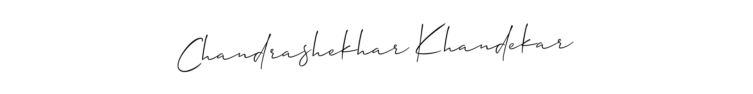 Allison_Script is a professional signature style that is perfect for those who want to add a touch of class to their signature. It is also a great choice for those who want to make their signature more unique. Get Chandrashekhar Khandekar name to fancy signature for free. Chandrashekhar Khandekar signature style 2 images and pictures png