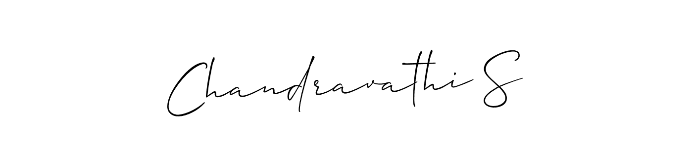 Also You can easily find your signature by using the search form. We will create Chandravathi S name handwritten signature images for you free of cost using Allison_Script sign style. Chandravathi S signature style 2 images and pictures png