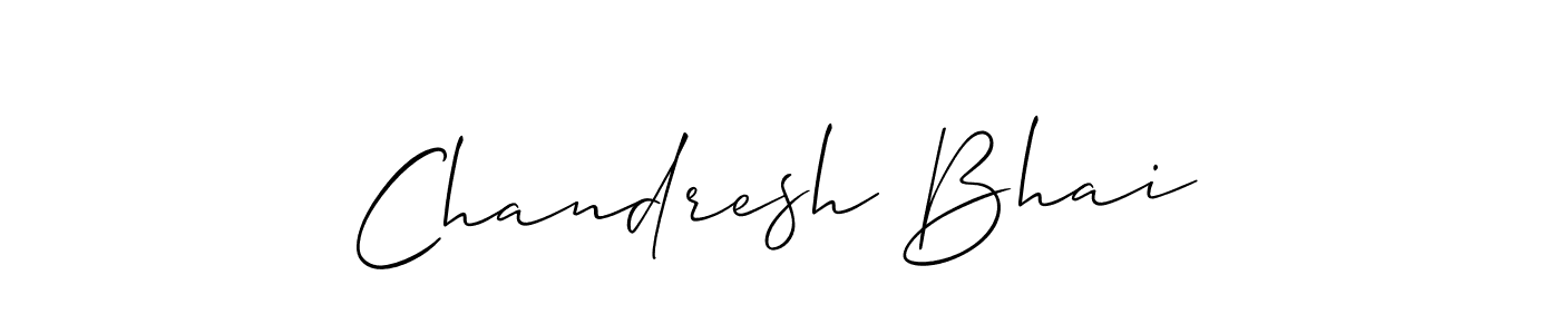 Make a beautiful signature design for name Chandresh Bhai. With this signature (Allison_Script) style, you can create a handwritten signature for free. Chandresh Bhai signature style 2 images and pictures png