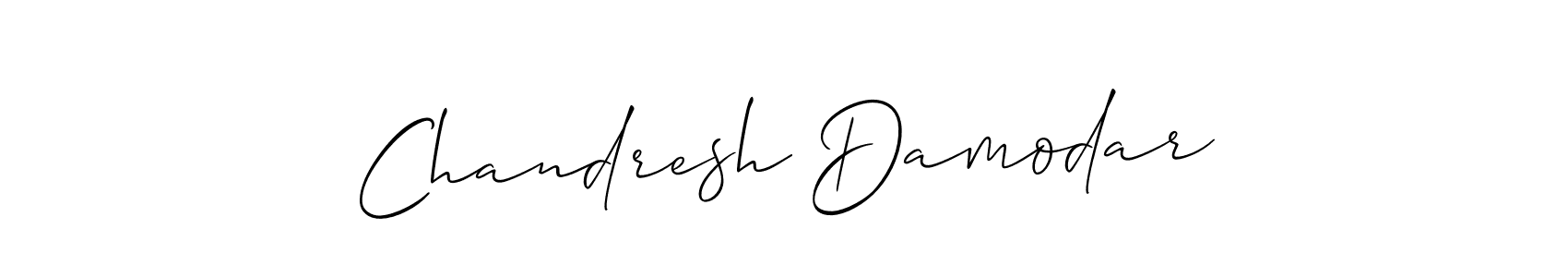 How to make Chandresh Damodar signature? Allison_Script is a professional autograph style. Create handwritten signature for Chandresh Damodar name. Chandresh Damodar signature style 2 images and pictures png
