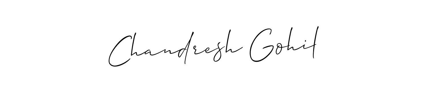 Similarly Allison_Script is the best handwritten signature design. Signature creator online .You can use it as an online autograph creator for name Chandresh Gohil. Chandresh Gohil signature style 2 images and pictures png