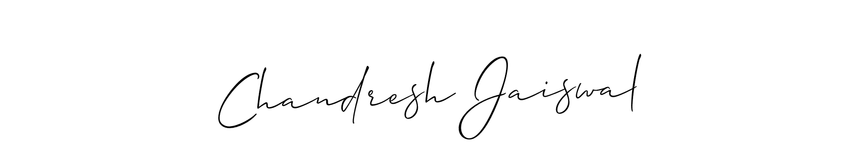 Make a short Chandresh Jaiswal signature style. Manage your documents anywhere anytime using Allison_Script. Create and add eSignatures, submit forms, share and send files easily. Chandresh Jaiswal signature style 2 images and pictures png