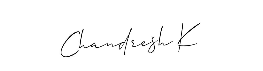 It looks lik you need a new signature style for name Chandresh K. Design unique handwritten (Allison_Script) signature with our free signature maker in just a few clicks. Chandresh K signature style 2 images and pictures png