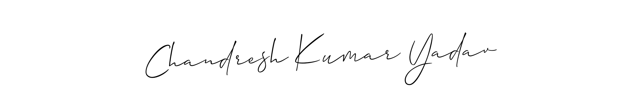Allison_Script is a professional signature style that is perfect for those who want to add a touch of class to their signature. It is also a great choice for those who want to make their signature more unique. Get Chandresh Kumar Yadav name to fancy signature for free. Chandresh Kumar Yadav signature style 2 images and pictures png