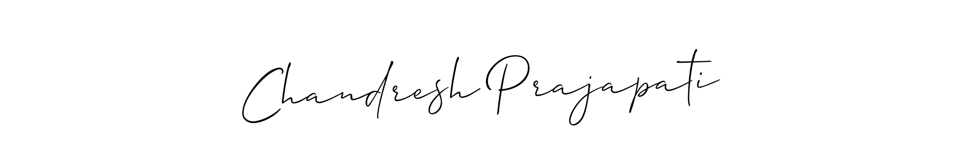 Allison_Script is a professional signature style that is perfect for those who want to add a touch of class to their signature. It is also a great choice for those who want to make their signature more unique. Get Chandresh Prajapati name to fancy signature for free. Chandresh Prajapati signature style 2 images and pictures png