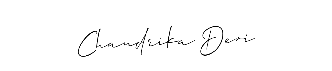 How to make Chandrika Devi signature? Allison_Script is a professional autograph style. Create handwritten signature for Chandrika Devi name. Chandrika Devi signature style 2 images and pictures png