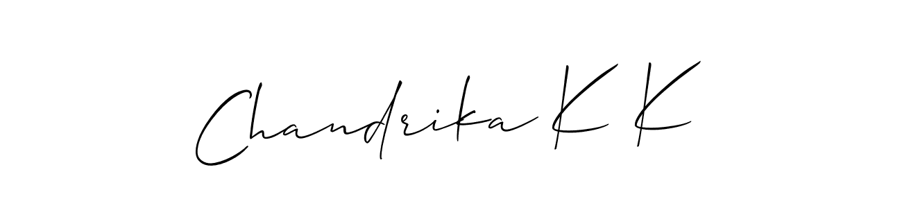 Chandrika K K stylish signature style. Best Handwritten Sign (Allison_Script) for my name. Handwritten Signature Collection Ideas for my name Chandrika K K. Chandrika K K signature style 2 images and pictures png