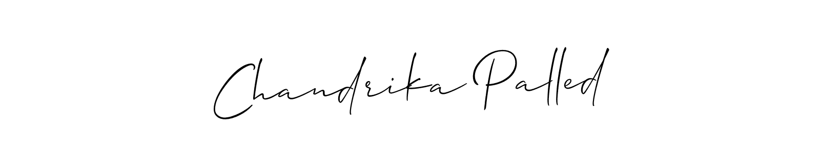 Make a beautiful signature design for name Chandrika Palled. With this signature (Allison_Script) style, you can create a handwritten signature for free. Chandrika Palled signature style 2 images and pictures png