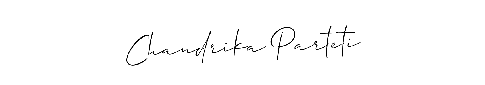Check out images of Autograph of Chandrika Parteti name. Actor Chandrika Parteti Signature Style. Allison_Script is a professional sign style online. Chandrika Parteti signature style 2 images and pictures png
