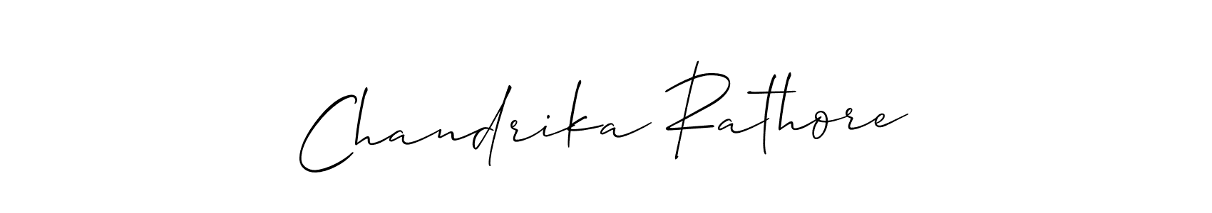 It looks lik you need a new signature style for name Chandrika Rathore. Design unique handwritten (Allison_Script) signature with our free signature maker in just a few clicks. Chandrika Rathore signature style 2 images and pictures png