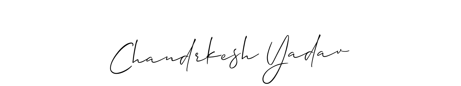 It looks lik you need a new signature style for name Chandrkesh Yadav. Design unique handwritten (Allison_Script) signature with our free signature maker in just a few clicks. Chandrkesh Yadav signature style 2 images and pictures png