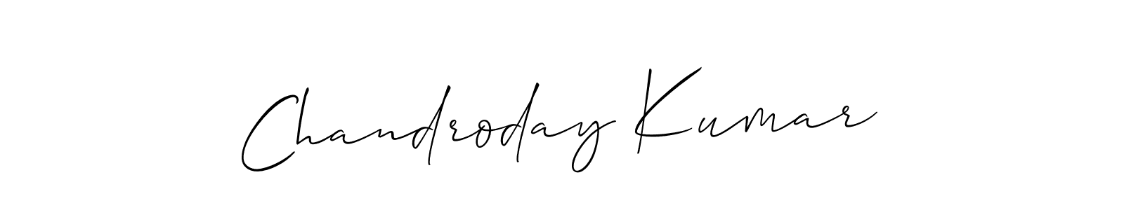 Design your own signature with our free online signature maker. With this signature software, you can create a handwritten (Allison_Script) signature for name Chandroday Kumar. Chandroday Kumar signature style 2 images and pictures png