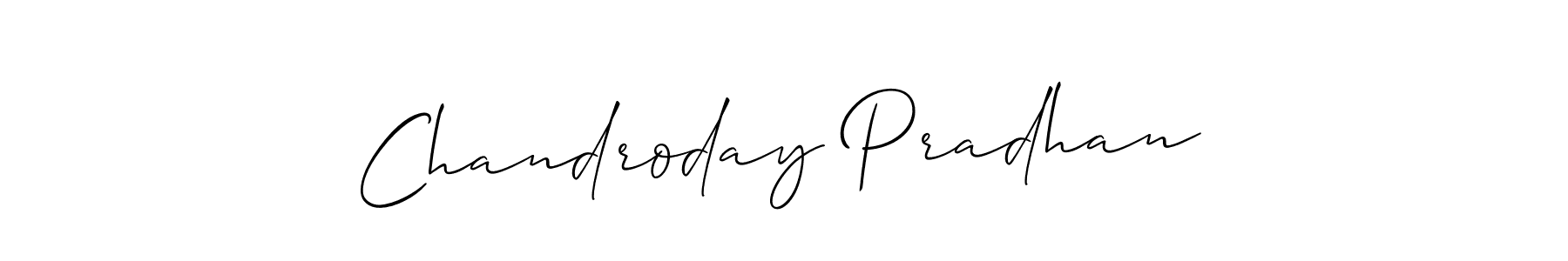 Also we have Chandroday Pradhan name is the best signature style. Create professional handwritten signature collection using Allison_Script autograph style. Chandroday Pradhan signature style 2 images and pictures png