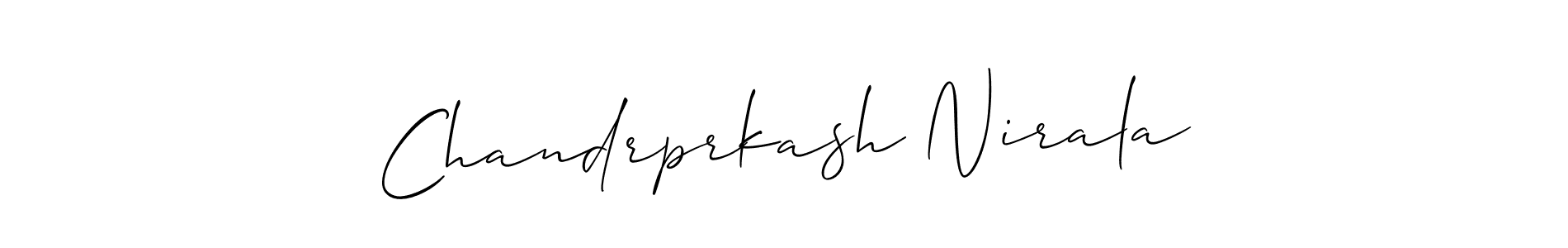 How to make Chandrprkash Nirala signature? Allison_Script is a professional autograph style. Create handwritten signature for Chandrprkash Nirala name. Chandrprkash Nirala signature style 2 images and pictures png
