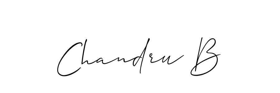 Use a signature maker to create a handwritten signature online. With this signature software, you can design (Allison_Script) your own signature for name Chandru B. Chandru B signature style 2 images and pictures png