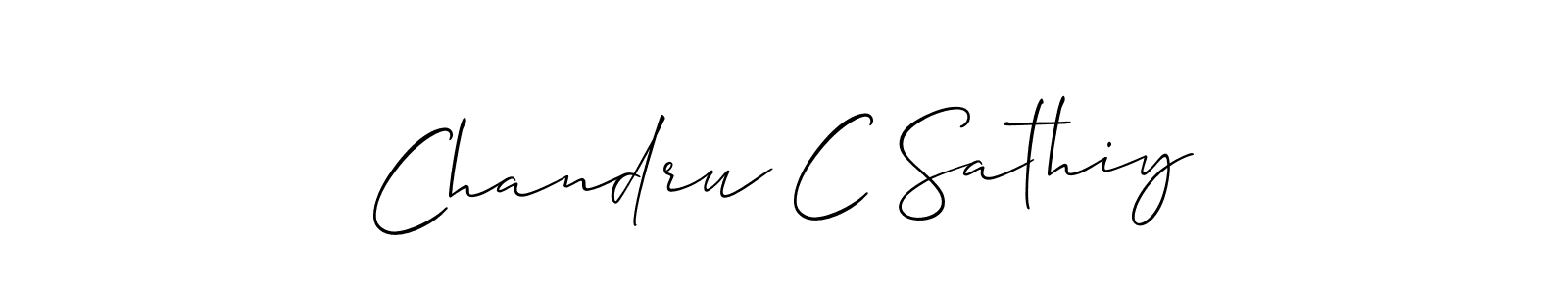 It looks lik you need a new signature style for name Chandru C Sathiy. Design unique handwritten (Allison_Script) signature with our free signature maker in just a few clicks. Chandru C Sathiy signature style 2 images and pictures png