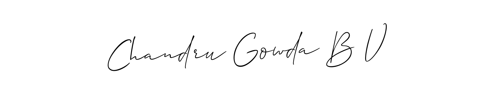 See photos of Chandru Gowda B V official signature by Spectra . Check more albums & portfolios. Read reviews & check more about Allison_Script font. Chandru Gowda B V signature style 2 images and pictures png