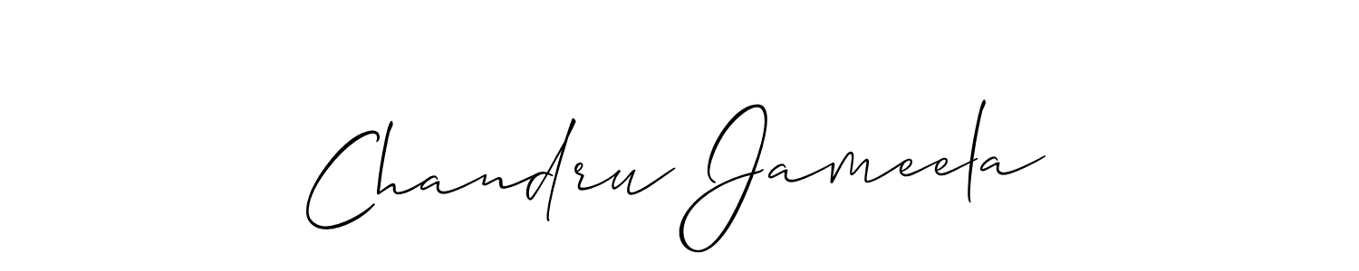 How to make Chandru Jameela signature? Allison_Script is a professional autograph style. Create handwritten signature for Chandru Jameela name. Chandru Jameela signature style 2 images and pictures png