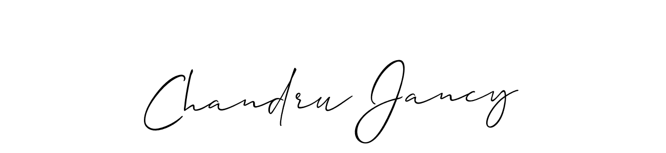 Also we have Chandru Jancy name is the best signature style. Create professional handwritten signature collection using Allison_Script autograph style. Chandru Jancy signature style 2 images and pictures png