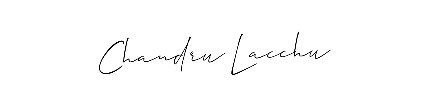 How to Draw Chandru Lacchu signature style? Allison_Script is a latest design signature styles for name Chandru Lacchu. Chandru Lacchu signature style 2 images and pictures png