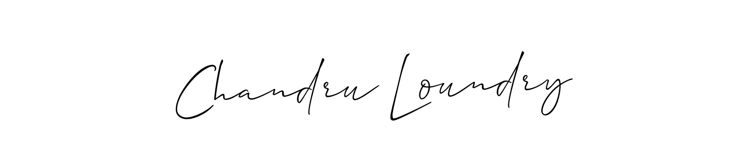 Use a signature maker to create a handwritten signature online. With this signature software, you can design (Allison_Script) your own signature for name Chandru Loundry. Chandru Loundry signature style 2 images and pictures png