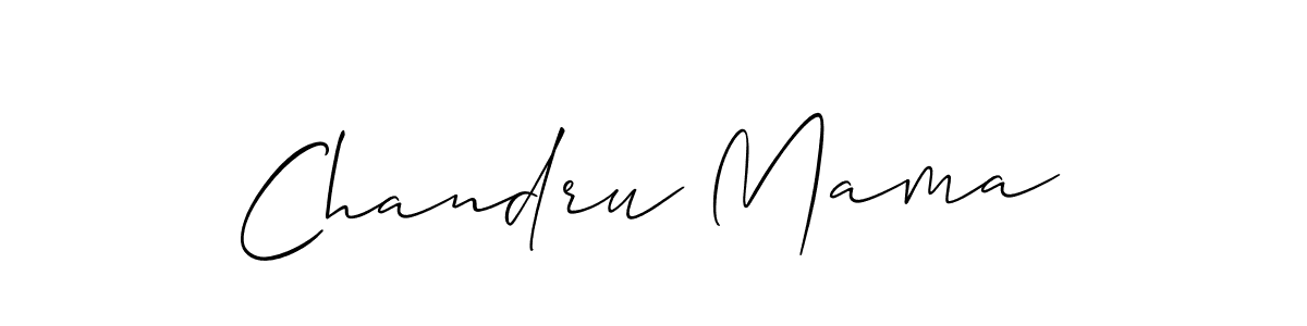 How to make Chandru Mama name signature. Use Allison_Script style for creating short signs online. This is the latest handwritten sign. Chandru Mama signature style 2 images and pictures png