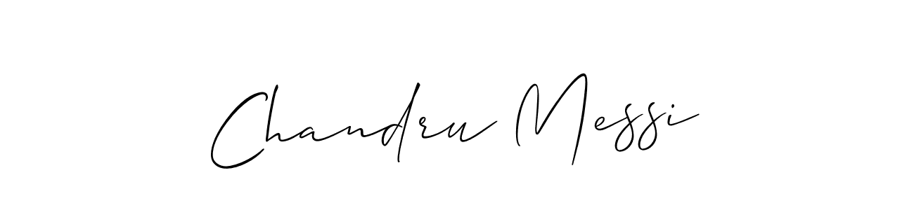 Use a signature maker to create a handwritten signature online. With this signature software, you can design (Allison_Script) your own signature for name Chandru Messi. Chandru Messi signature style 2 images and pictures png