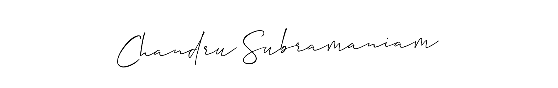 Make a beautiful signature design for name Chandru Subramaniam. With this signature (Allison_Script) style, you can create a handwritten signature for free. Chandru Subramaniam signature style 2 images and pictures png