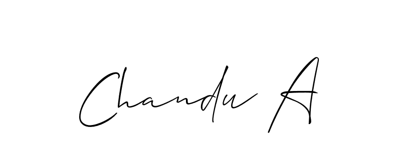 Chandu A stylish signature style. Best Handwritten Sign (Allison_Script) for my name. Handwritten Signature Collection Ideas for my name Chandu A. Chandu A signature style 2 images and pictures png