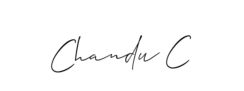 It looks lik you need a new signature style for name Chandu C. Design unique handwritten (Allison_Script) signature with our free signature maker in just a few clicks. Chandu C signature style 2 images and pictures png