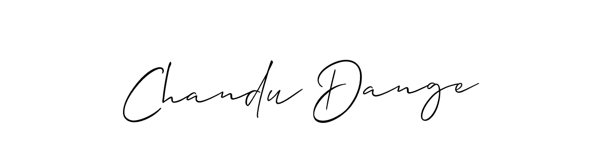 Allison_Script is a professional signature style that is perfect for those who want to add a touch of class to their signature. It is also a great choice for those who want to make their signature more unique. Get Chandu Dange name to fancy signature for free. Chandu Dange signature style 2 images and pictures png