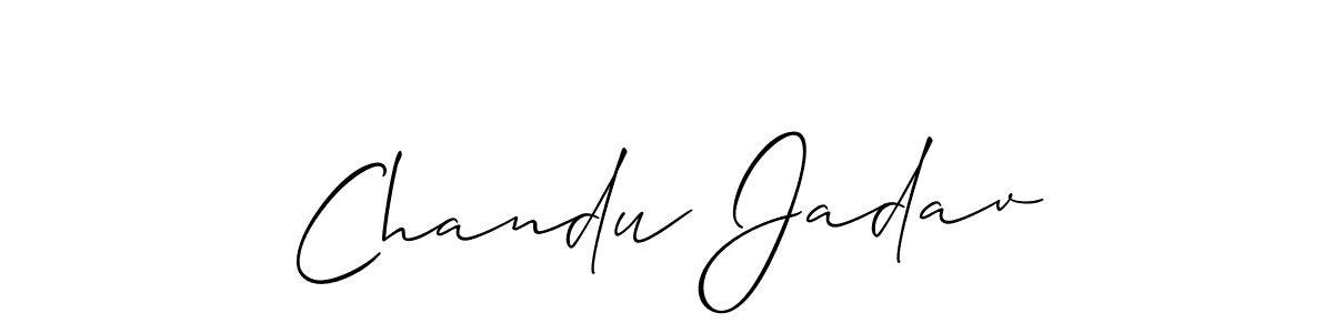 Design your own signature with our free online signature maker. With this signature software, you can create a handwritten (Allison_Script) signature for name Chandu Jadav. Chandu Jadav signature style 2 images and pictures png