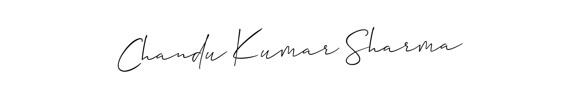 How to make Chandu Kumar Sharma name signature. Use Allison_Script style for creating short signs online. This is the latest handwritten sign. Chandu Kumar Sharma signature style 2 images and pictures png