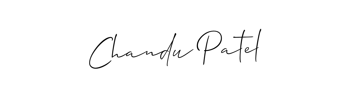Make a short Chandu Patel signature style. Manage your documents anywhere anytime using Allison_Script. Create and add eSignatures, submit forms, share and send files easily. Chandu Patel signature style 2 images and pictures png
