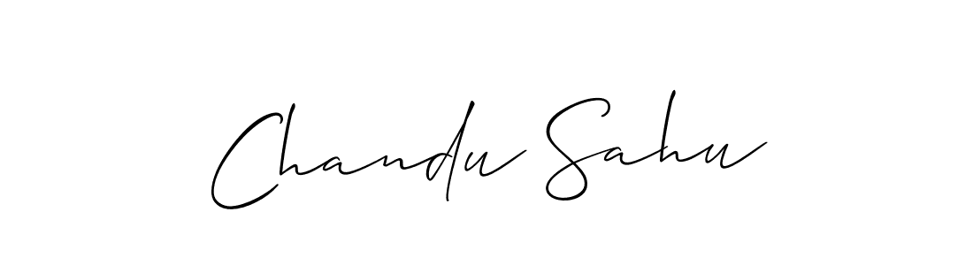 Design your own signature with our free online signature maker. With this signature software, you can create a handwritten (Allison_Script) signature for name Chandu Sahu. Chandu Sahu signature style 2 images and pictures png