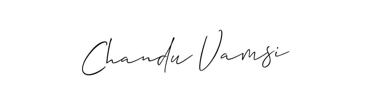 It looks lik you need a new signature style for name Chandu Vamsi. Design unique handwritten (Allison_Script) signature with our free signature maker in just a few clicks. Chandu Vamsi signature style 2 images and pictures png