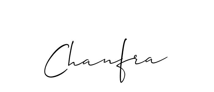 Use a signature maker to create a handwritten signature online. With this signature software, you can design (Allison_Script) your own signature for name Chanfra. Chanfra signature style 2 images and pictures png