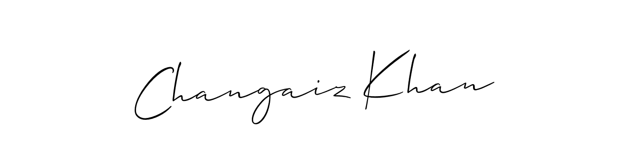 Design your own signature with our free online signature maker. With this signature software, you can create a handwritten (Allison_Script) signature for name Changaiz Khan. Changaiz Khan signature style 2 images and pictures png