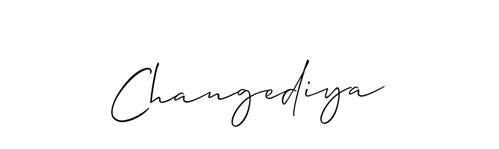 Design your own signature with our free online signature maker. With this signature software, you can create a handwritten (Allison_Script) signature for name Changediya. Changediya signature style 2 images and pictures png