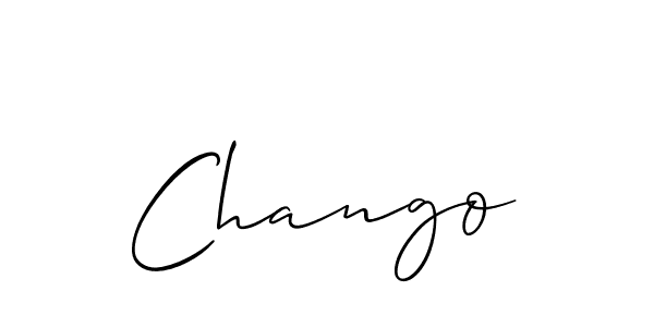 You should practise on your own different ways (Allison_Script) to write your name (Chango) in signature. don't let someone else do it for you. Chango signature style 2 images and pictures png