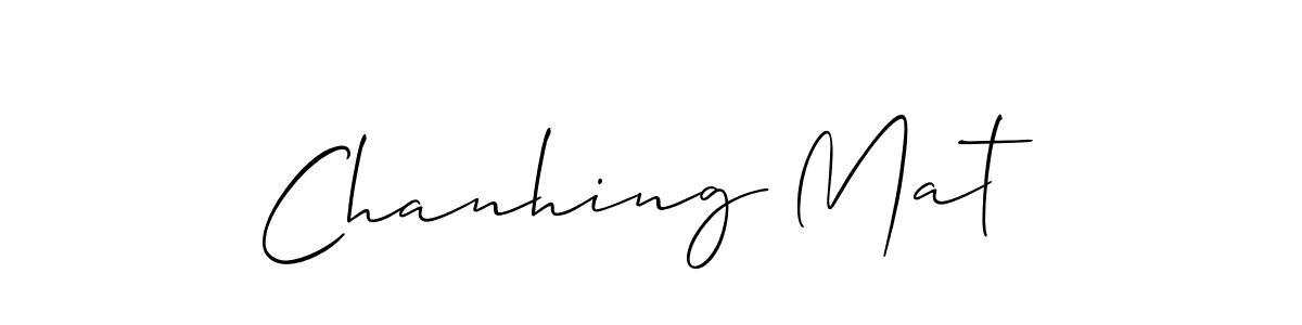 Also You can easily find your signature by using the search form. We will create Chanhing Mat name handwritten signature images for you free of cost using Allison_Script sign style. Chanhing Mat signature style 2 images and pictures png