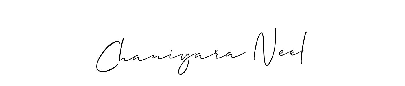 Make a short Chaniyara Neel signature style. Manage your documents anywhere anytime using Allison_Script. Create and add eSignatures, submit forms, share and send files easily. Chaniyara Neel signature style 2 images and pictures png
