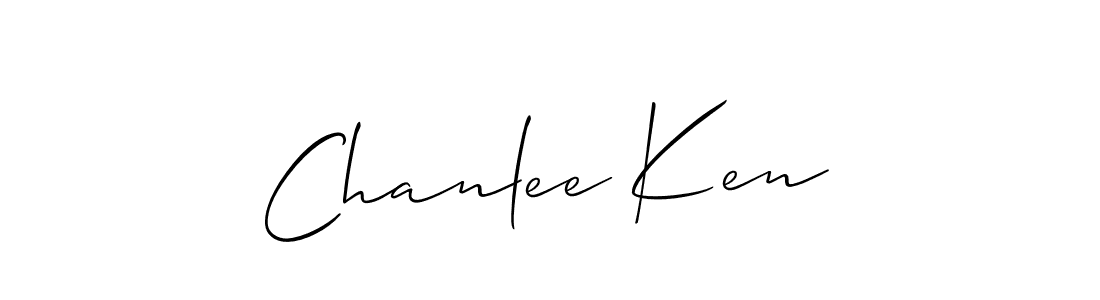 The best way (Allison_Script) to make a short signature is to pick only two or three words in your name. The name Chanlee Ken include a total of six letters. For converting this name. Chanlee Ken signature style 2 images and pictures png