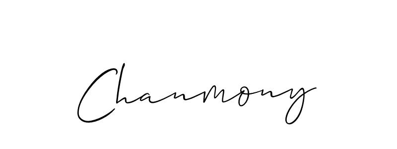 Use a signature maker to create a handwritten signature online. With this signature software, you can design (Allison_Script) your own signature for name Chanmony. Chanmony signature style 2 images and pictures png