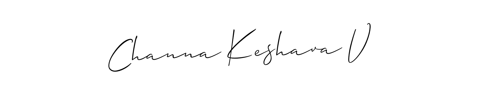 Also You can easily find your signature by using the search form. We will create Channa Keshava V name handwritten signature images for you free of cost using Allison_Script sign style. Channa Keshava V signature style 2 images and pictures png