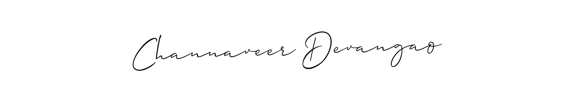Allison_Script is a professional signature style that is perfect for those who want to add a touch of class to their signature. It is also a great choice for those who want to make their signature more unique. Get Channaveer Devangao name to fancy signature for free. Channaveer Devangao signature style 2 images and pictures png