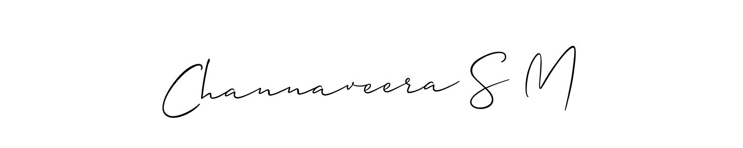 Design your own signature with our free online signature maker. With this signature software, you can create a handwritten (Allison_Script) signature for name Channaveera S M. Channaveera S M signature style 2 images and pictures png